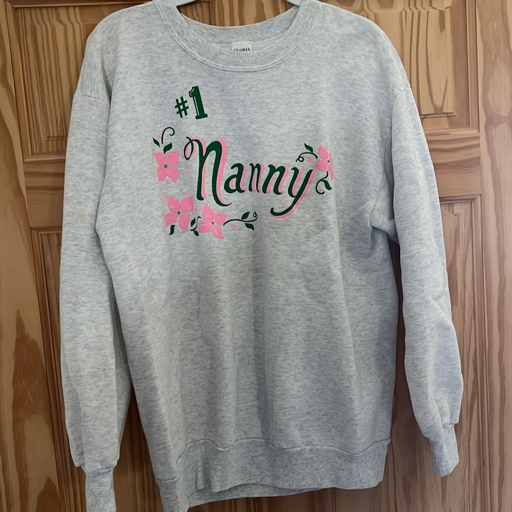 XL Light Grey “Nanny” Sweatshirt